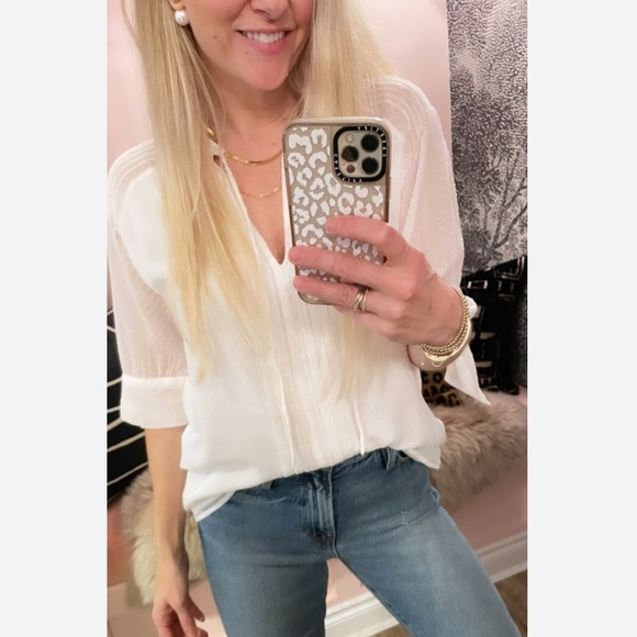 Birgitte Herskind Silk Caisa Swiss Dot Short Sleeve Blouse - Picture 3 of 16